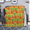 Neon Yellow Pineapple Hawaiian Print Blanket-grizzshop