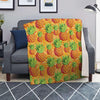 Neon Yellow Pineapple Hawaiian Print Blanket-grizzshop