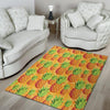 Neon Yellow Pineapple Hawaiian Print Floor Mat-grizzshop