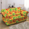 Neon Yellow Pineapple Hawaiian Print Loveseat Cover-grizzshop