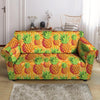 Neon Yellow Pineapple Hawaiian Print Loveseat Cover-grizzshop