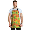 Neon Yellow Pineapple Hawaiian Print Men's Apron-grizzshop