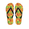 Neon Yellow Pineapple Hawaiian Print Men's Flip Flops-grizzshop