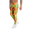 Neon Yellow Pineapple Hawaiian Print Men's Leggings-grizzshop