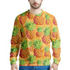 Neon Yellow Pineapple Hawaiian Print Men's Sweatshirt-grizzshop