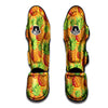 Neon Yellow Pineapple Hawaiian Print Muay Thai Shin Guard-grizzshop