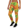 Neon Yellow Pineapple Hawaiian Print Women's Joggers-grizzshop