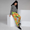 Neon Yellow Pineapple Hawaiian Print Women's Joggers-grizzshop