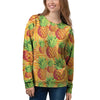 Neon Yellow Pineapple Hawaiian Print Women's Sweatshirt-grizzshop