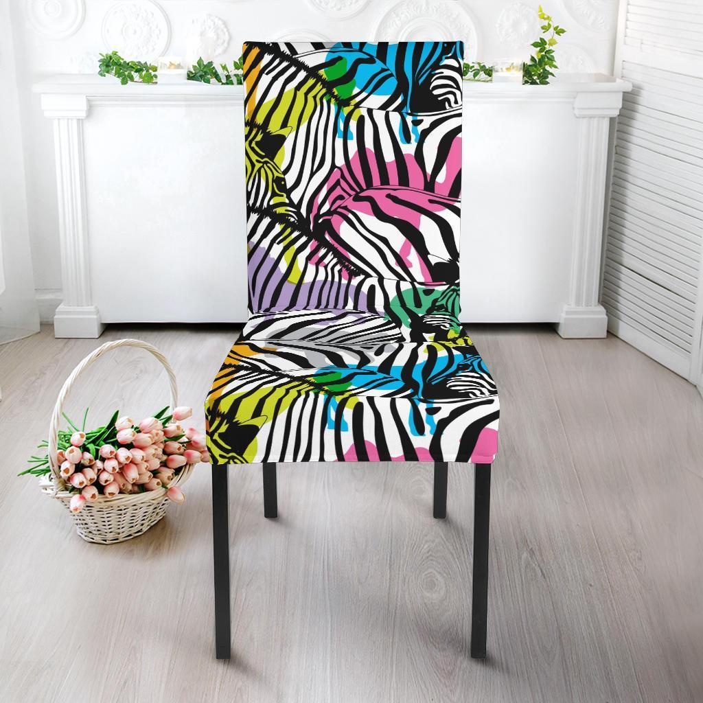 Neon Zebra Pattern Print Chair Cover-grizzshop