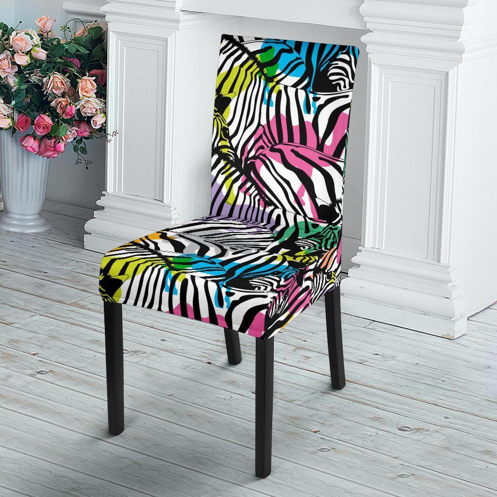 Neon Zebra Pattern Print Chair Cover-grizzshop