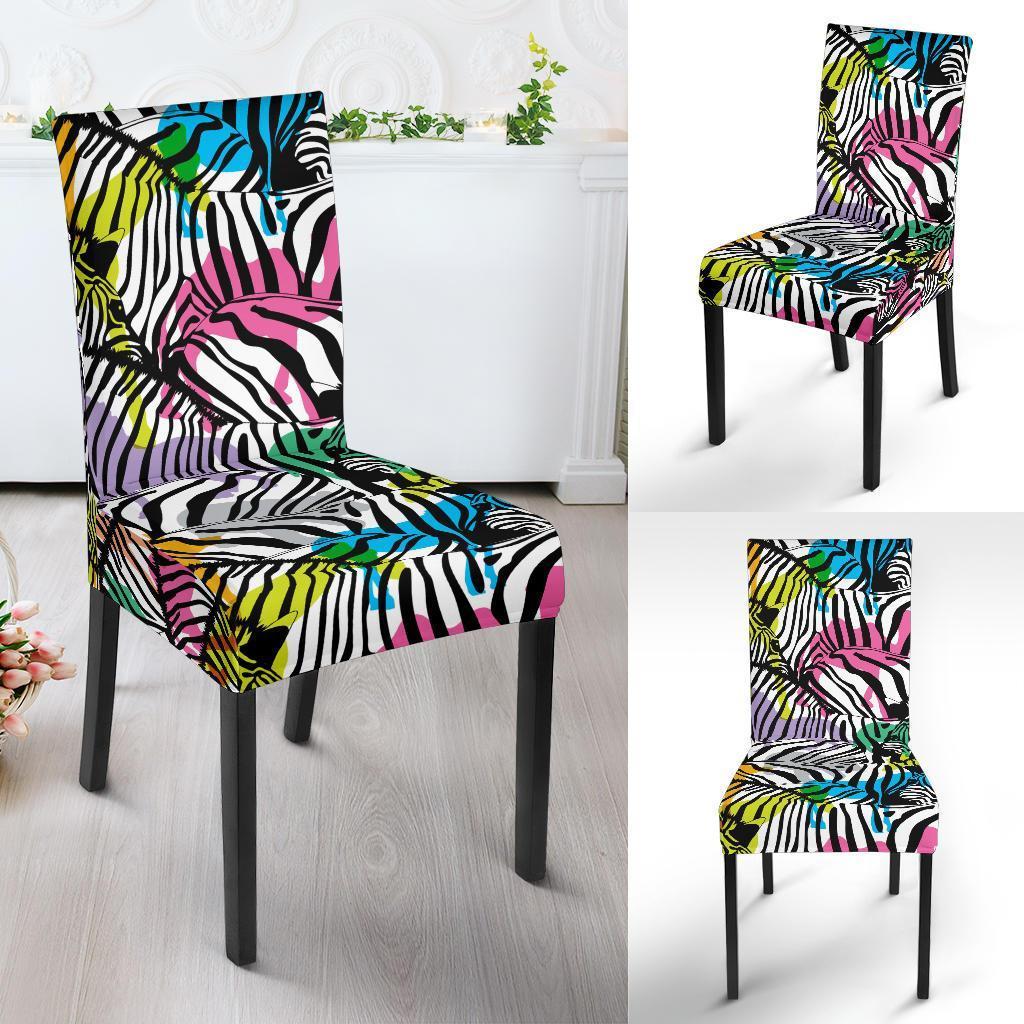 Neon Zebra Pattern Print Chair Cover-grizzshop