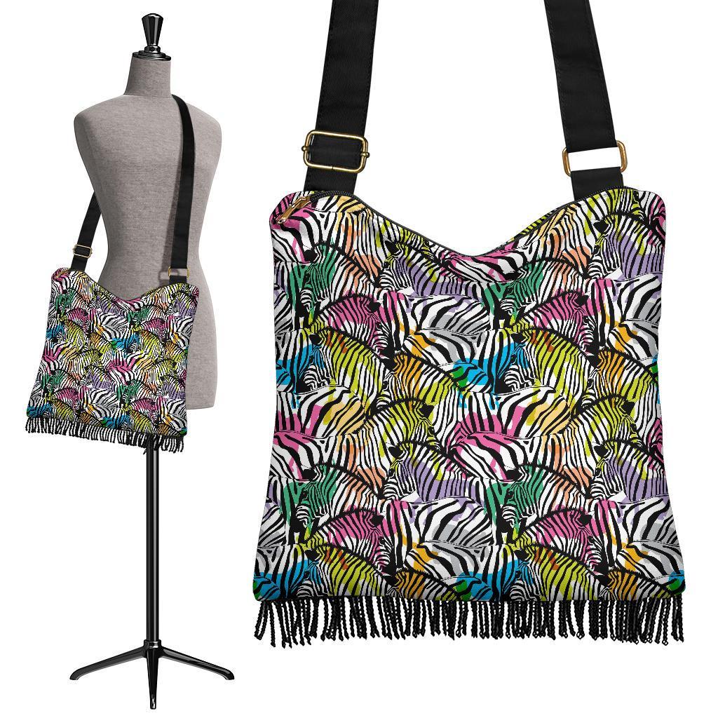 Neon Zebra Pattern Print Crossbody Bags-grizzshop