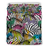 Neon Zebra Pattern Print Duvet Cover Bedding Set-grizzshop