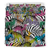 Neon Zebra Pattern Print Duvet Cover Bedding Set-grizzshop