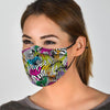 Neon Zebra Pattern Print Face Mask-grizzshop