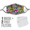 Neon Zebra Pattern Print Face Mask-grizzshop