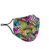 Neon Zebra Pattern Print Face Mask-grizzshop