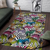 Neon Zebra Pattern Print Floor Mat-grizzshop