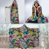 Neon Zebra Pattern Print Hooded Blanket-grizzshop