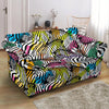 Neon Zebra Pattern Print Loveseat Cover-grizzshop