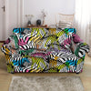 Neon Zebra Pattern Print Loveseat Cover-grizzshop