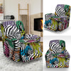 Neon Zebra Pattern Print Recliner Cover-grizzshop