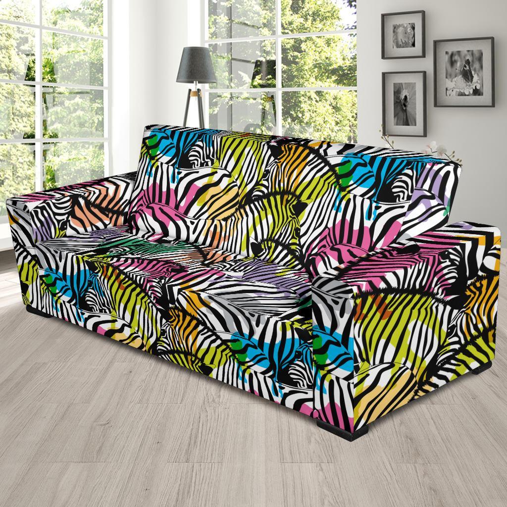 Neon Zebra Pattern Print Sofa Covers-grizzshop