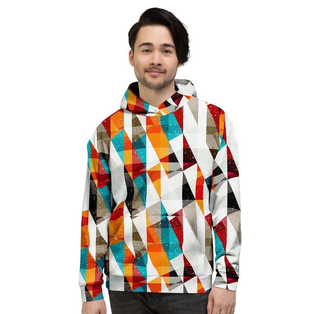 Neon Geometric Men's Hoodie-grizzshop