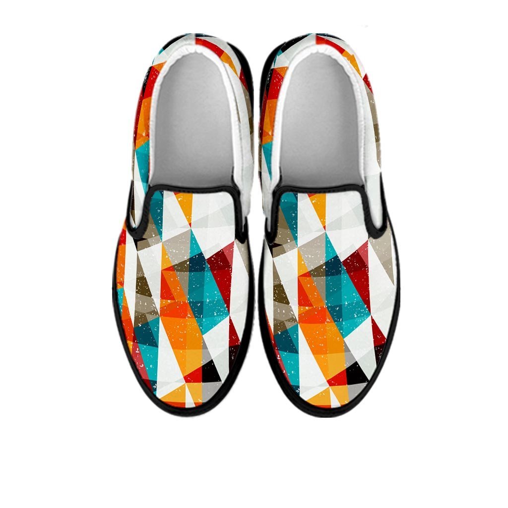 Neon Geometric Women's Slip On Sneakers-grizzshop