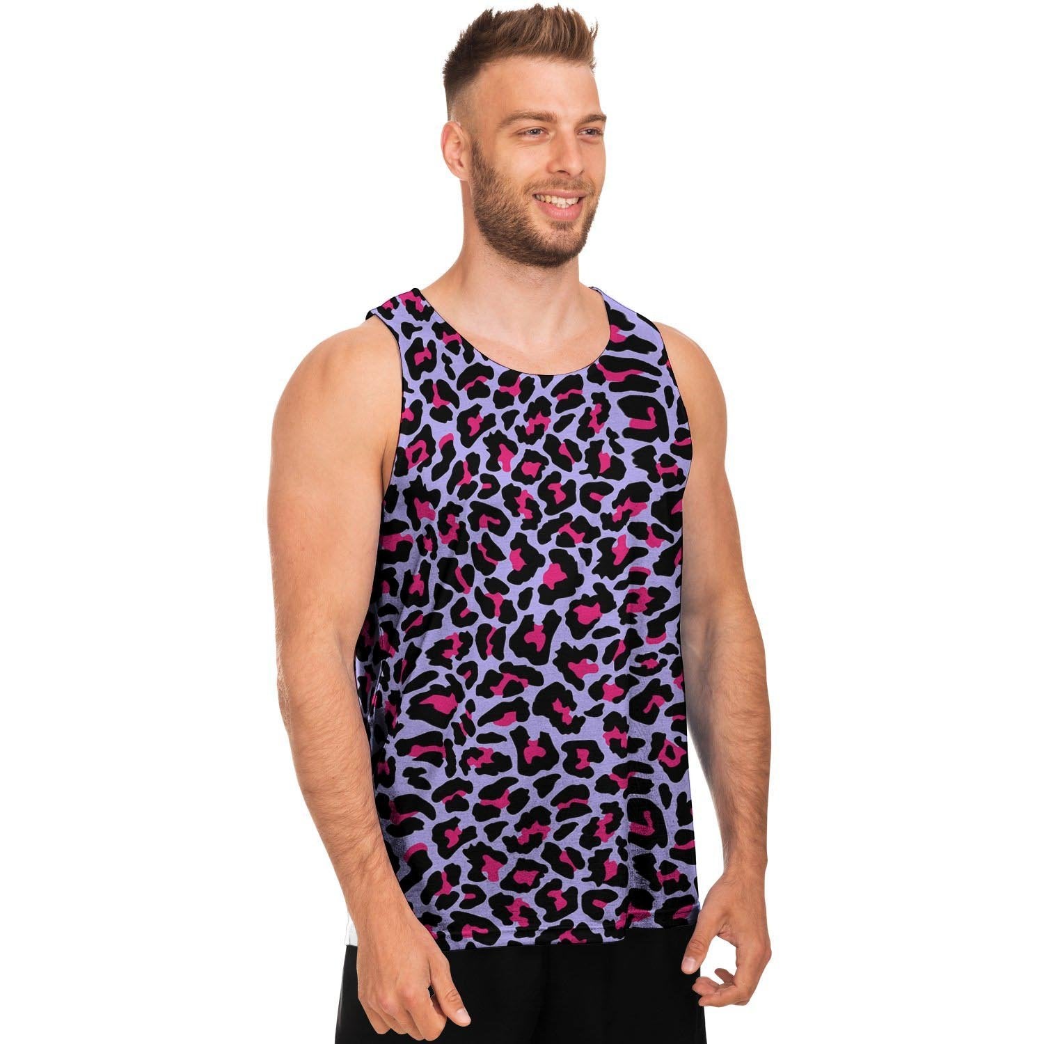Neon Leopard Men's Tank Tops-grizzshop