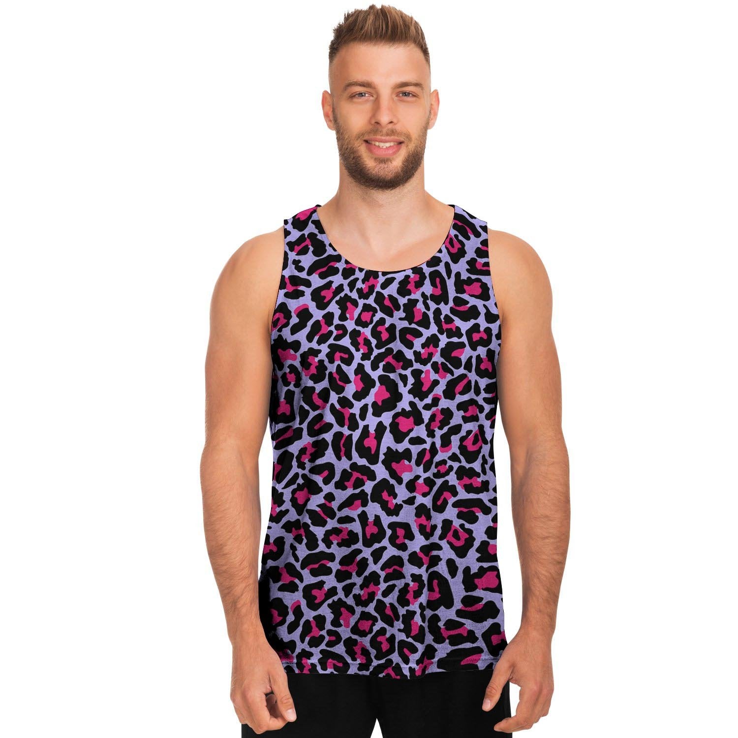 Neon Leopard Men's Tank Tops-grizzshop