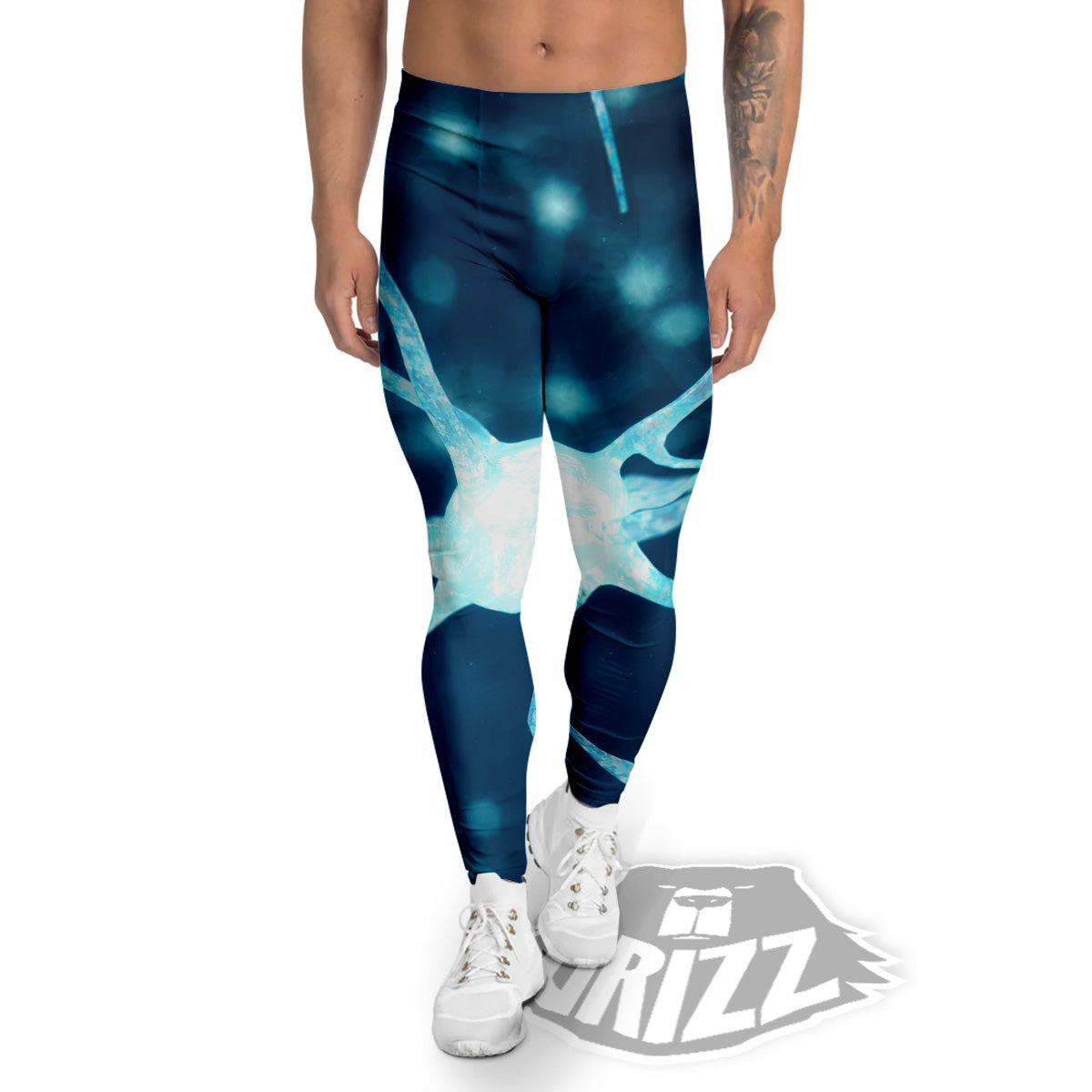 Neurons Inside The Brain Print Men's Leggings-grizzshop