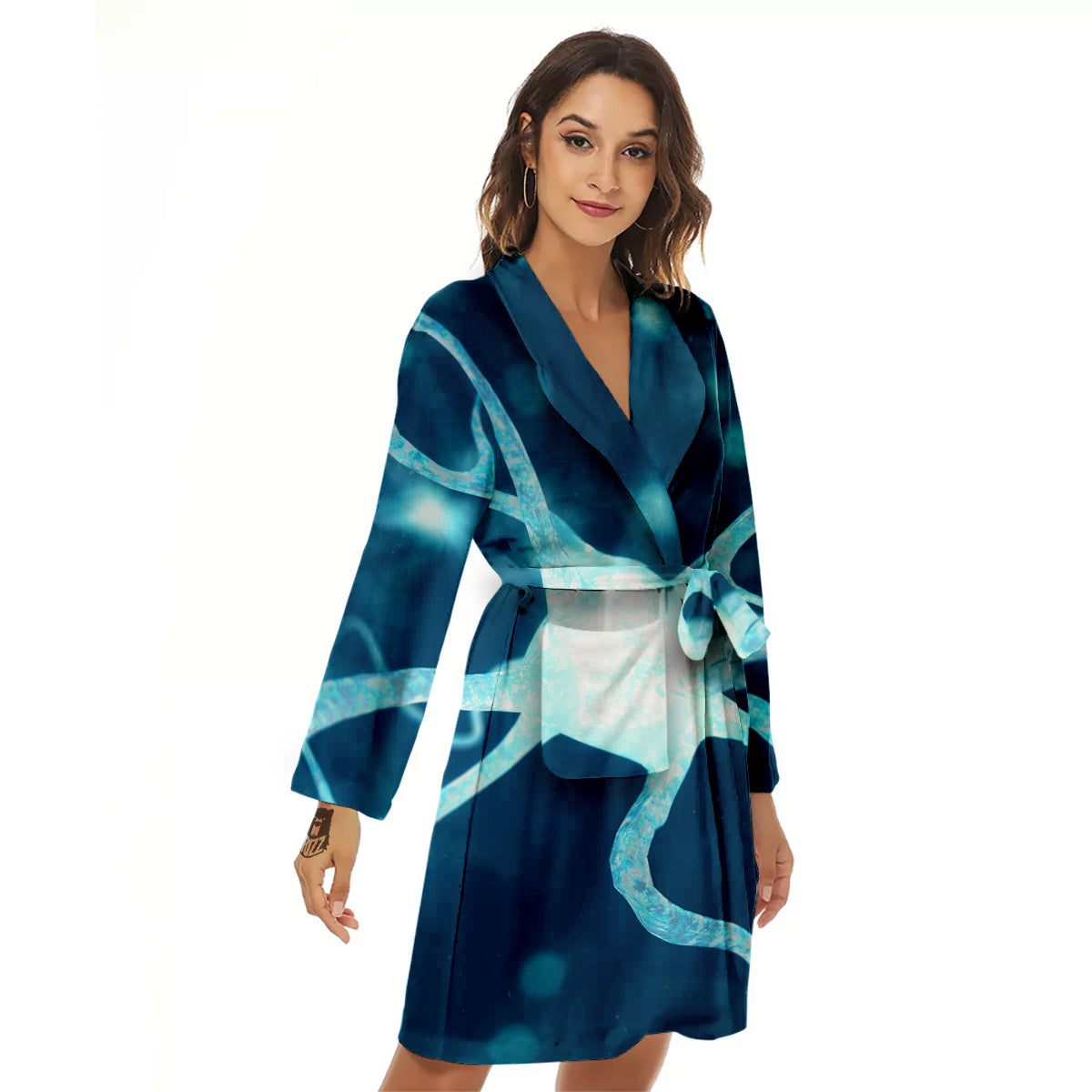 Neurons Inside The Brain Print Women's Robe-grizzshop