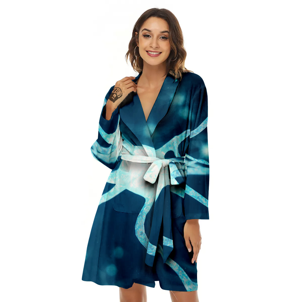 Neurons Inside The Brain Print Women's Robe-grizzshop