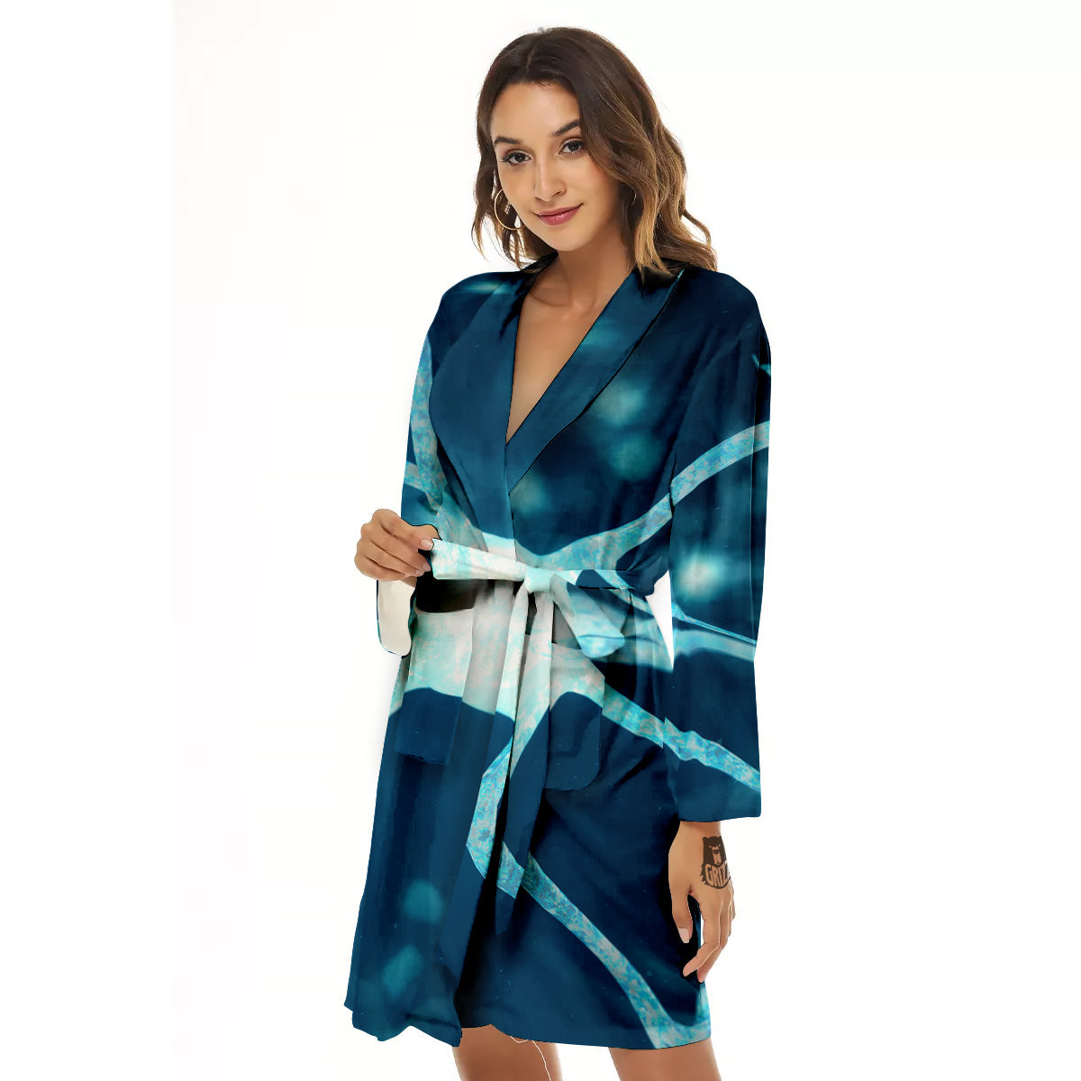 Neurons Inside The Brain Print Women's Robe-grizzshop