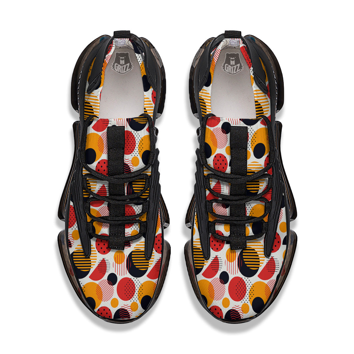 New Style Polka Dot Ornaments Print Pattern Black Gym Shoes-grizzshop