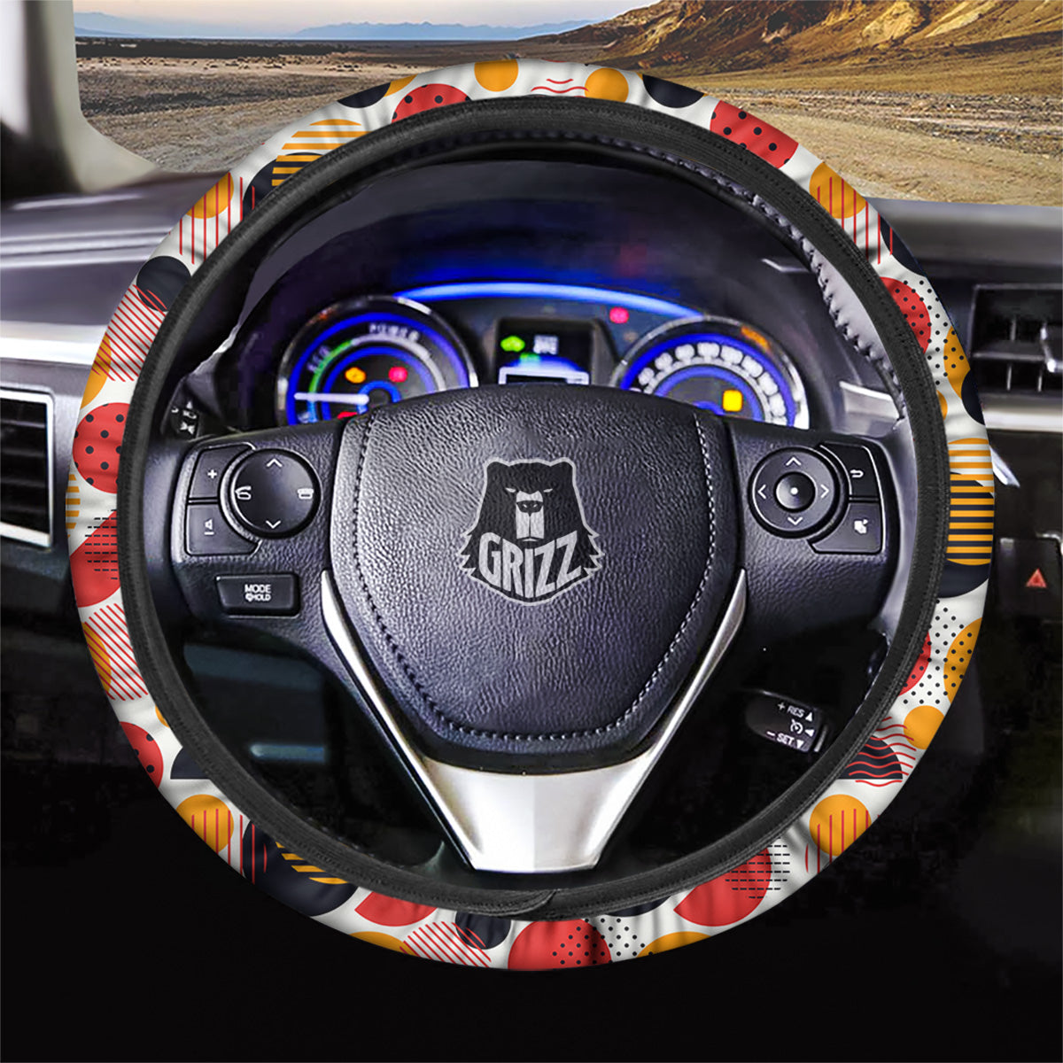New Style Polka Dot Ornaments Print Pattern Car Steering Wheel Cover-grizzshop