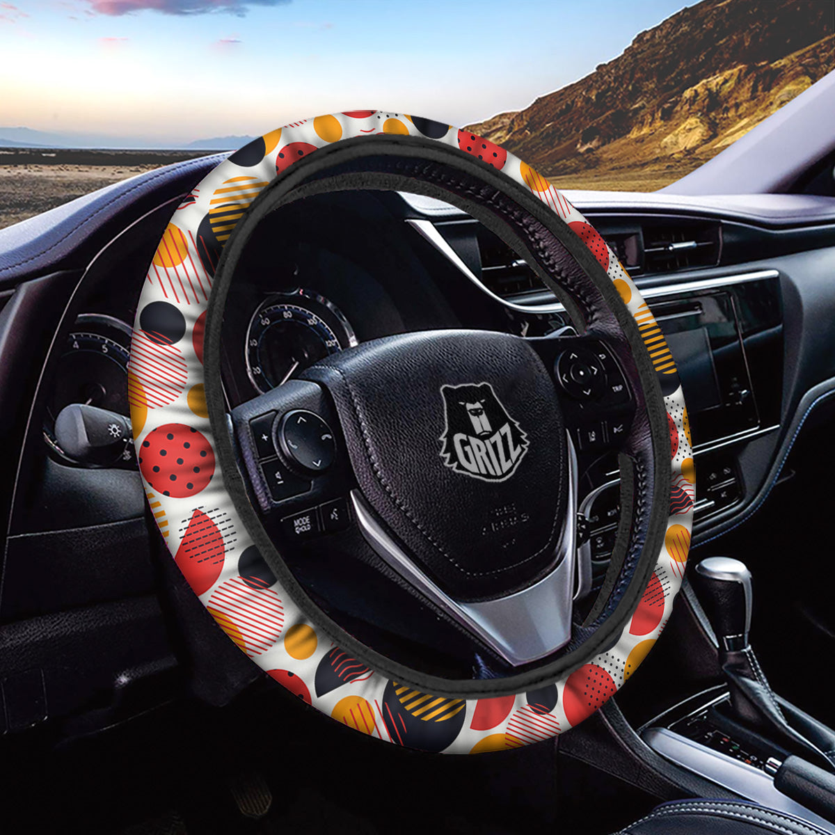 New Style Polka Dot Ornaments Print Pattern Car Steering Wheel Cover-grizzshop