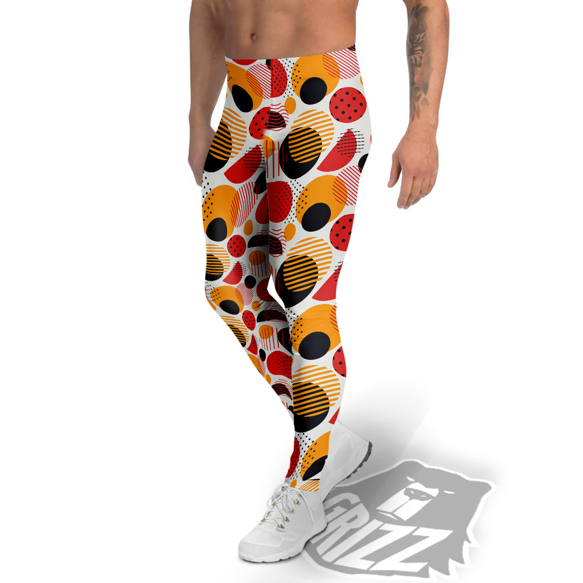 New Style Polka Dot Ornaments Print Pattern Men's Leggings-grizzshop