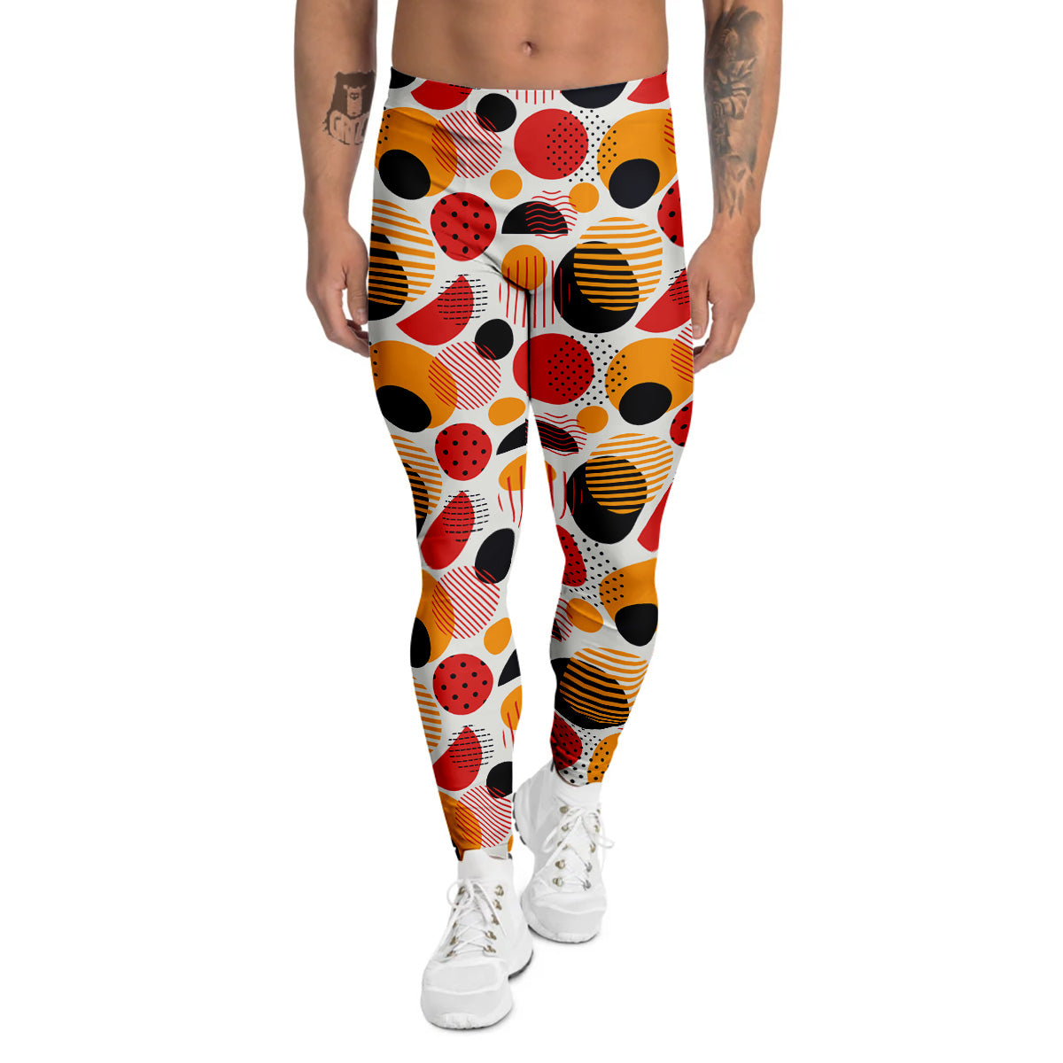 New Style Polka Dot Ornaments Print Pattern Men's Leggings-grizzshop