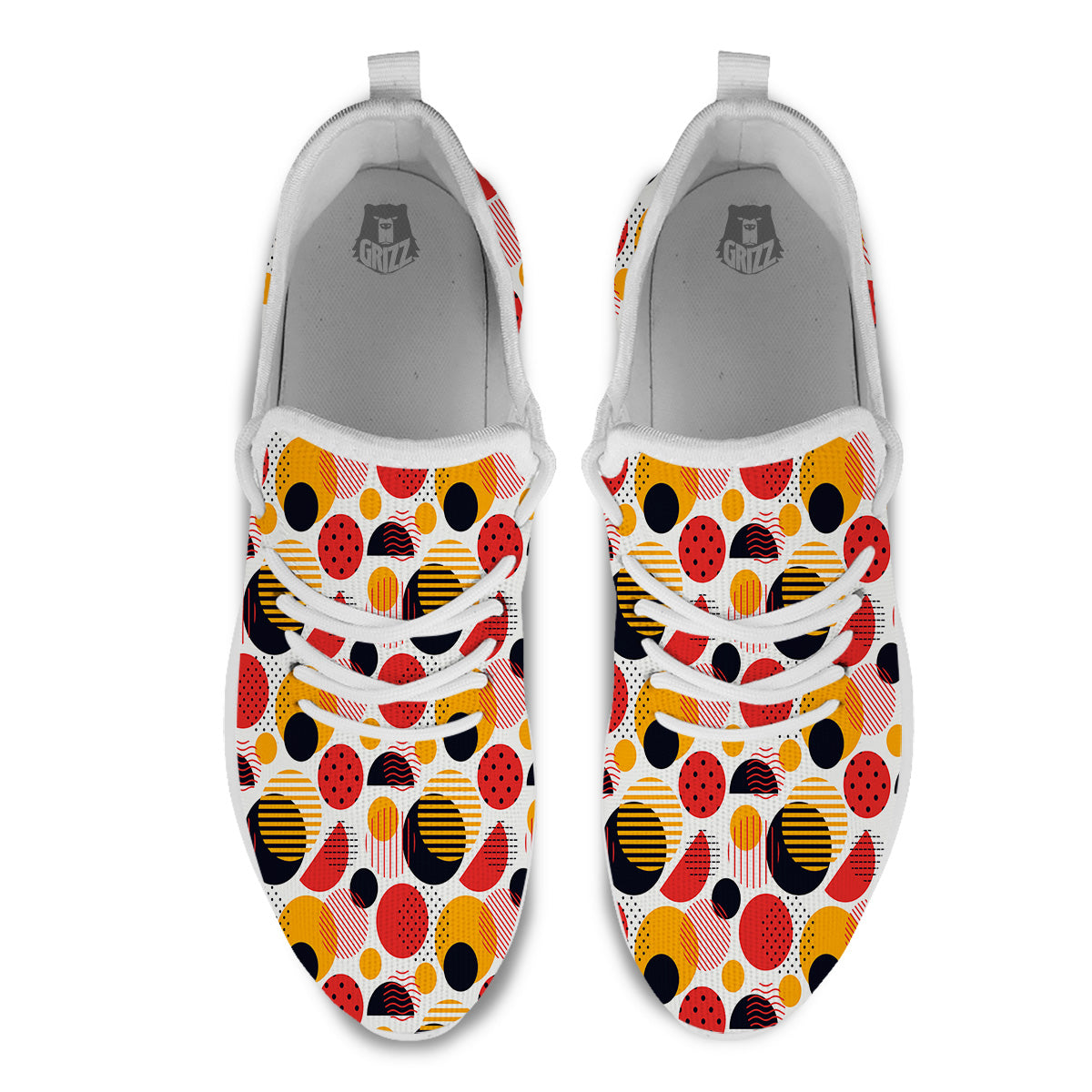 New Style Polka Dot Ornaments Print Pattern White Athletic Shoes-grizzshop