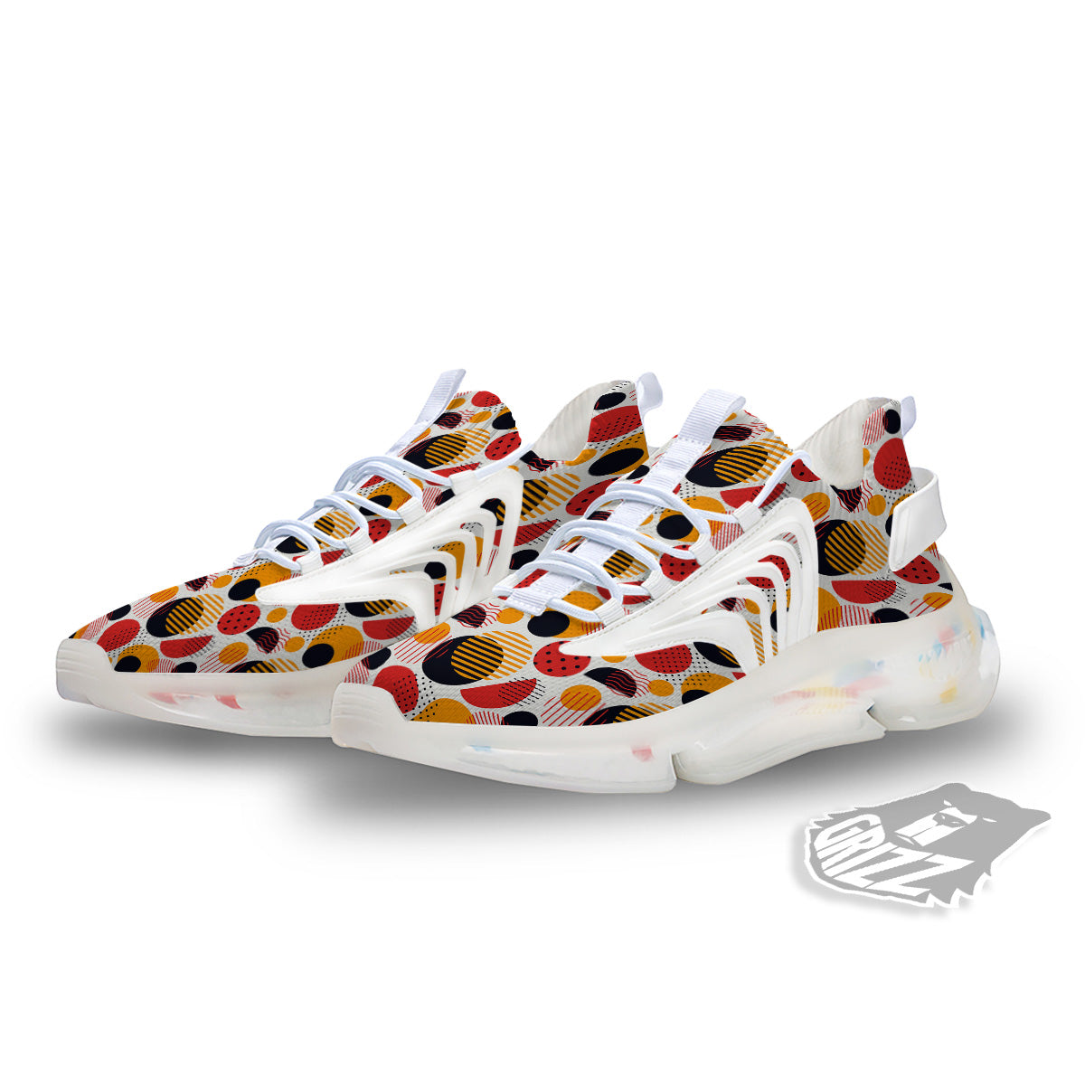 New Style Polka Dot Ornaments Print Pattern White Gym Shoes-grizzshop