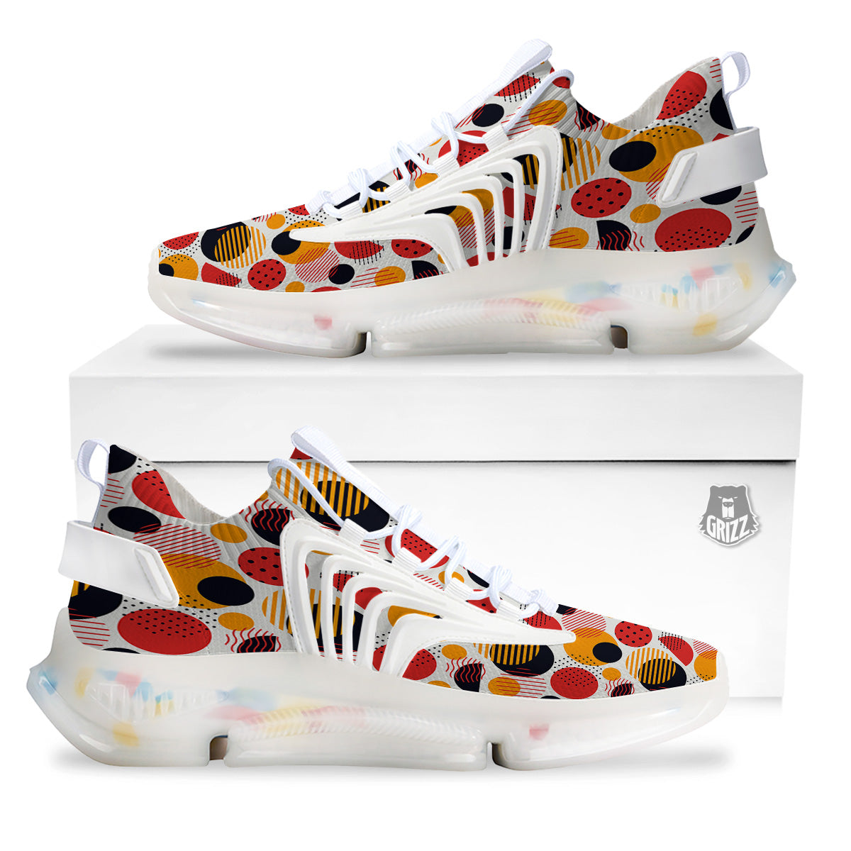 New Style Polka Dot Ornaments Print Pattern White Gym Shoes-grizzshop