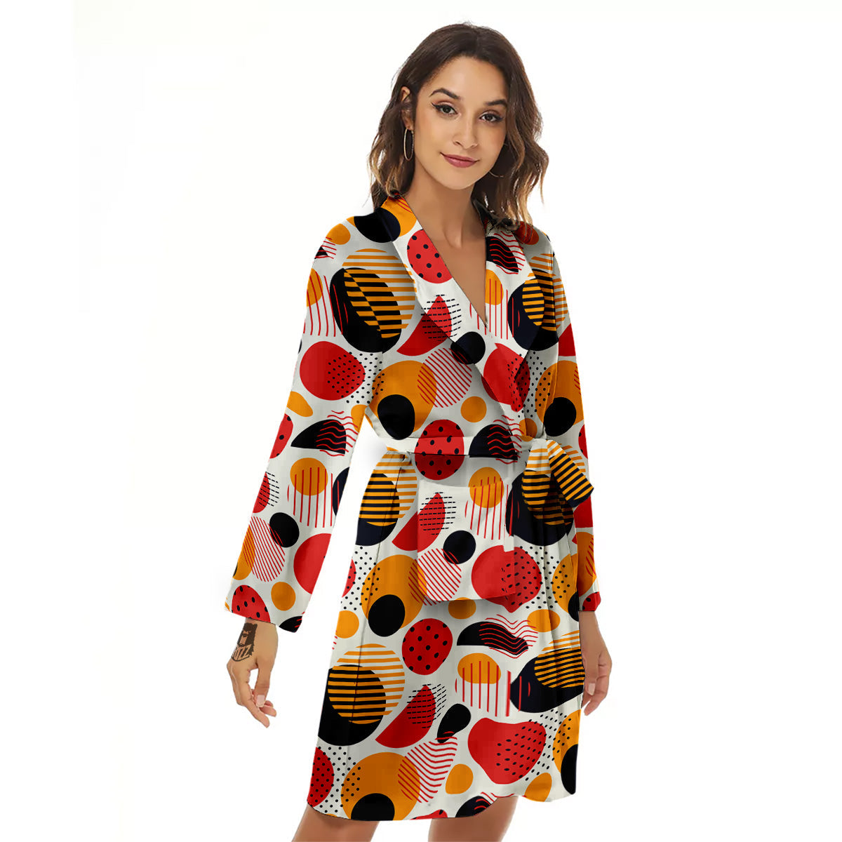 New Style Polka Dot Ornaments Print Pattern Women's Robe-grizzshop