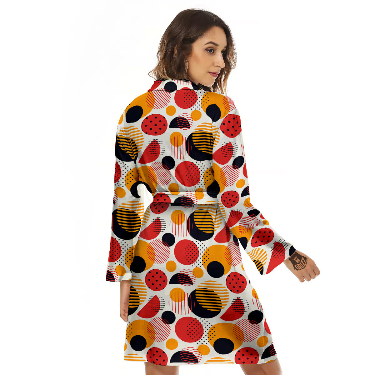 New Style Polka Dot Ornaments Print Pattern Women's Robe-grizzshop