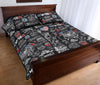 New York Love Pattern Print Bed Set Quilt-grizzshop