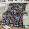 New York Love Pattern Print Blanket-grizzshop