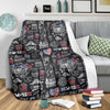 New York Love Pattern Print Blanket-grizzshop