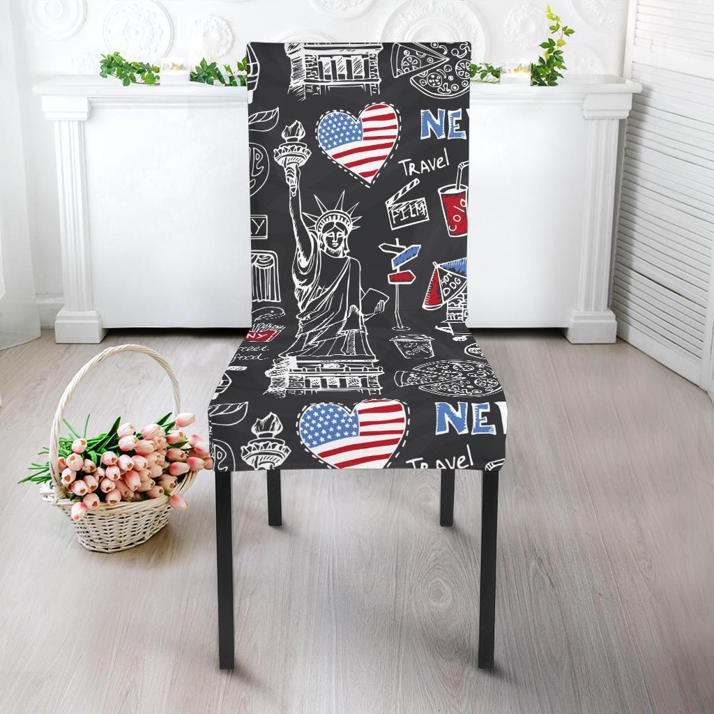 New York Love Pattern Print Chair Cover-grizzshop